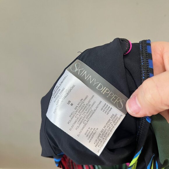 Skinny Dippers Womens Reversible Tropical Print Bikini Tankini Top US Size S Nyl - Picture 4 of 5